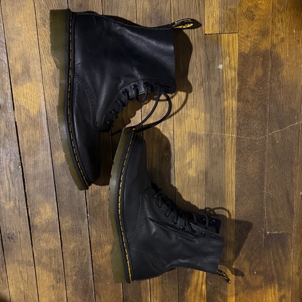 Dr. Martens Black Leather Combat Boots - Picture 4 of 5